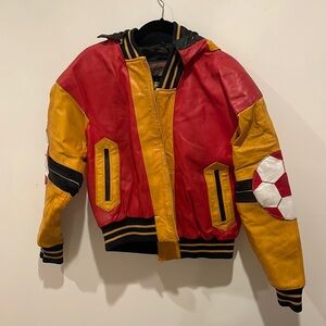 Harajukumother Originals Vintage Soccer Leather Jacket